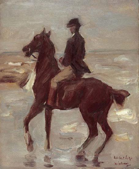 Max Liebermann Reiter am Strand nach links